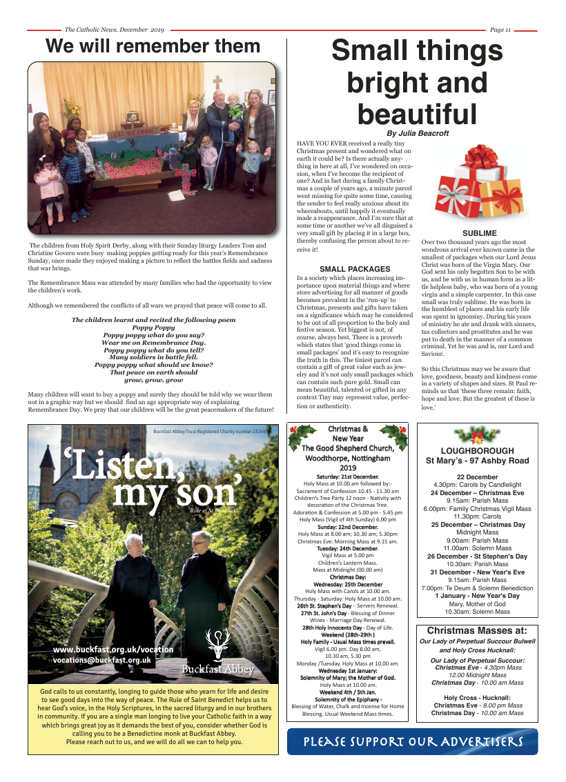 Dec 2019 edition of the Nottingham Catholic News - Page 