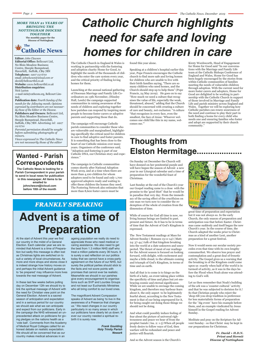 Dec 2019 edition of the Nottingham Catholic News - Page 