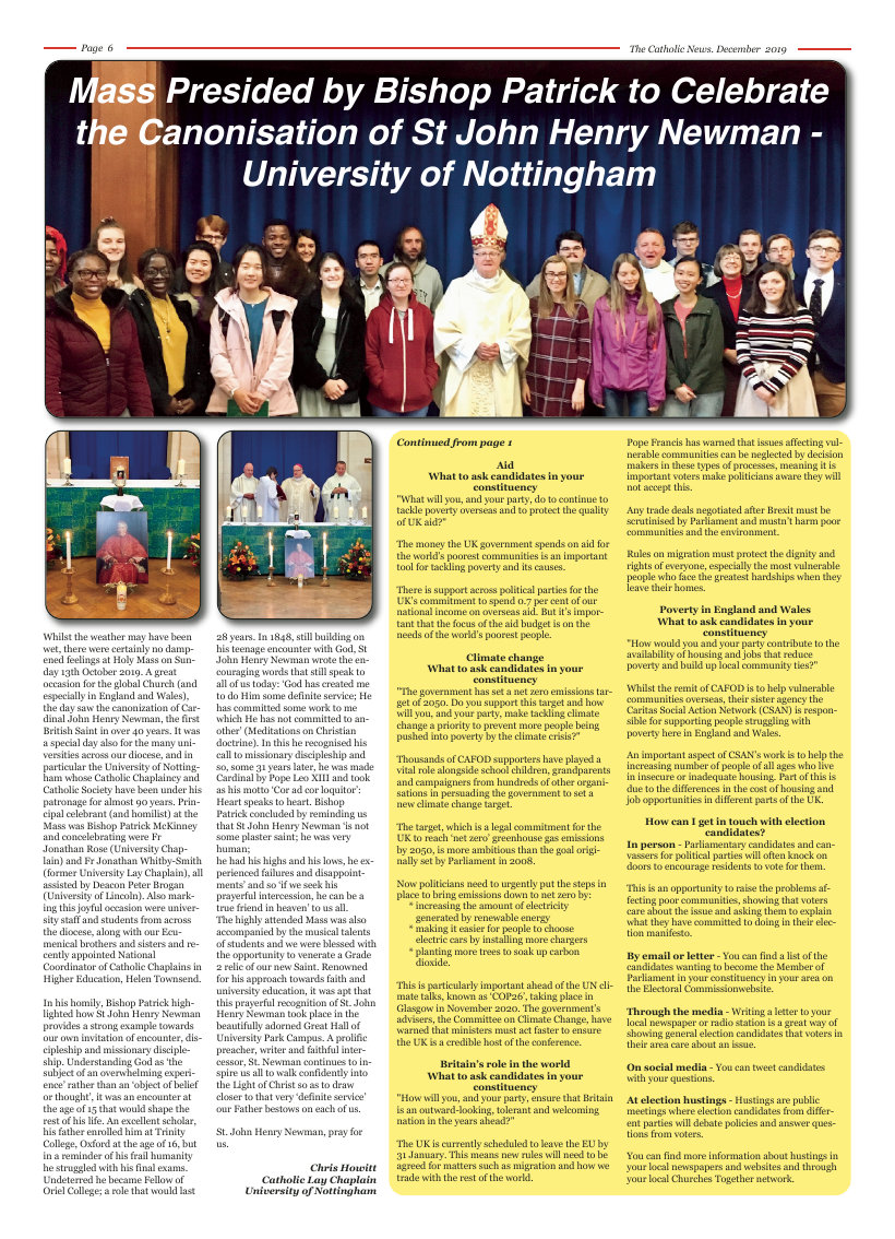 Dec 2019 edition of the Nottingham Catholic News - Page 
