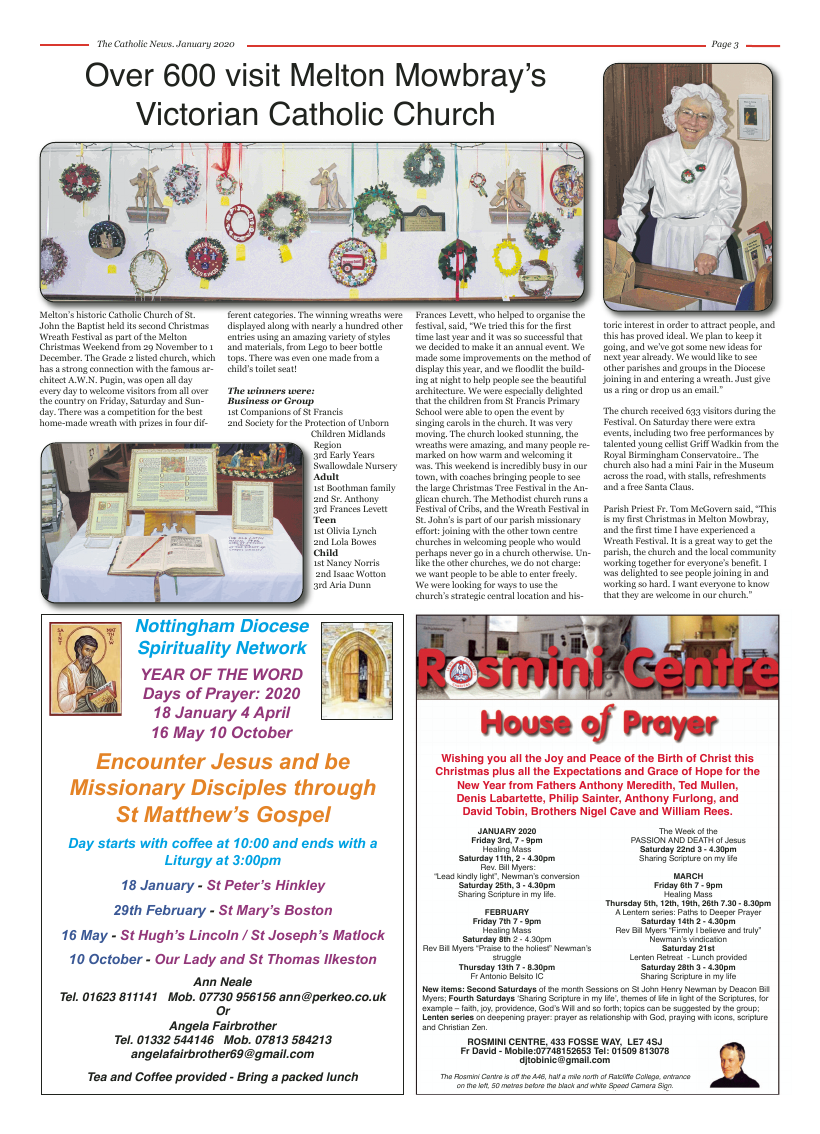 Jan 2020 edition of the Nottingham Catholic News