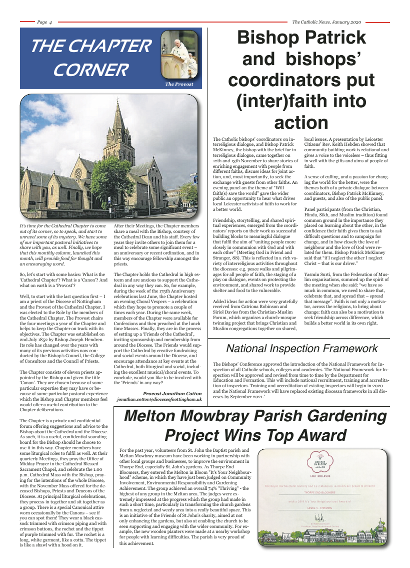 Jan 2020 edition of the Nottingham Catholic News