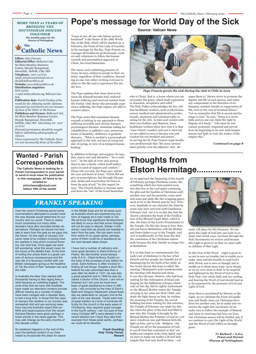 Feb 2020 edition of the Nottingham Catholic News