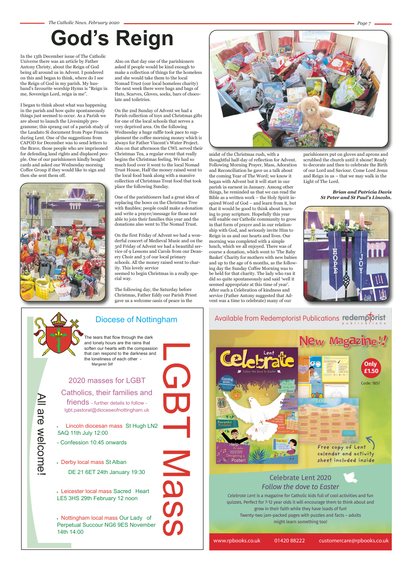 Feb 2020 edition of the Nottingham Catholic News