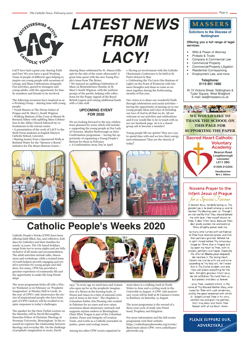 Feb 2020 edition of the Nottingham Catholic News