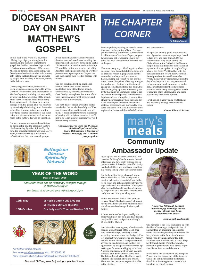 Mar 2020 edition of the Nottingham Catholic News