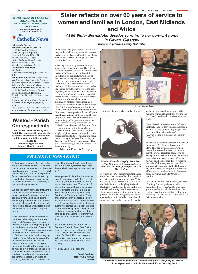 Apr 2020 edition of the Nottingham Catholic News