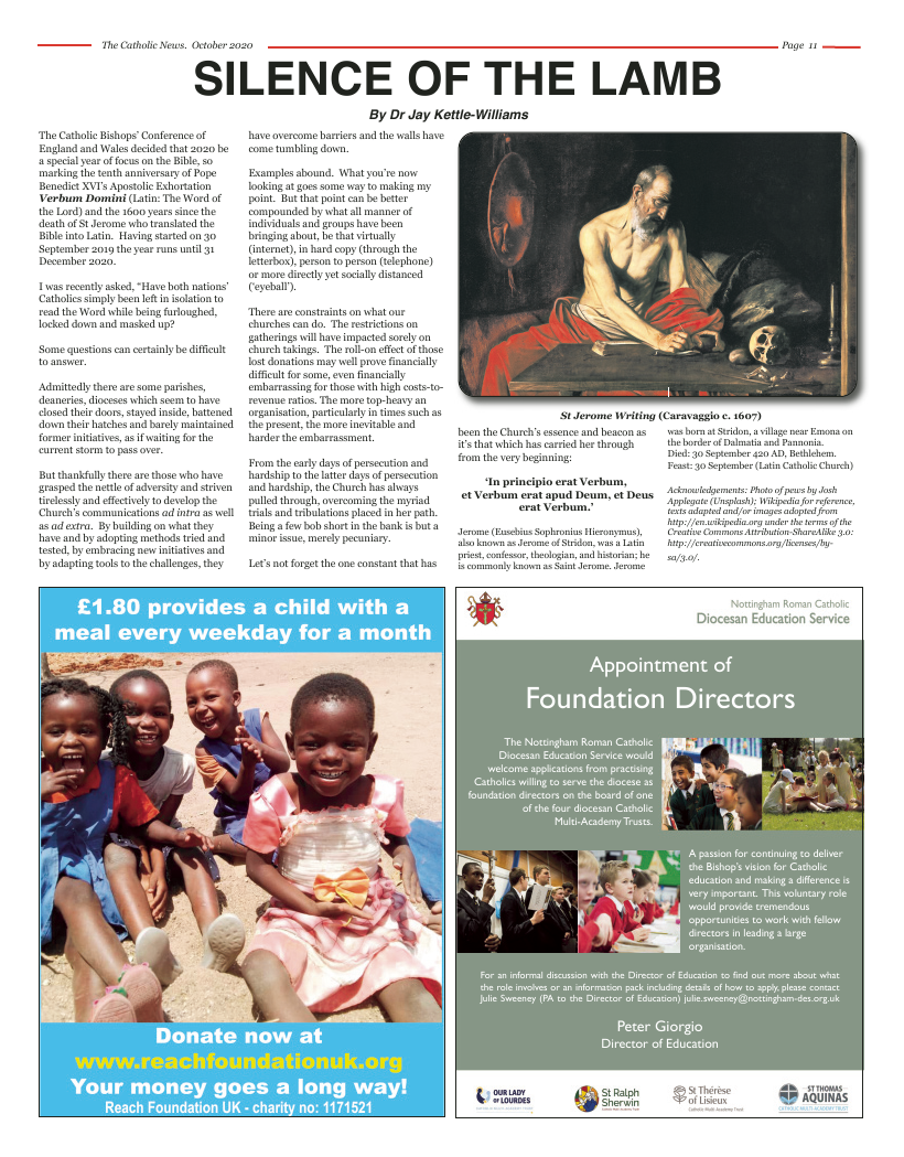 Sept 2020 edition of the Nottingham Catholic News