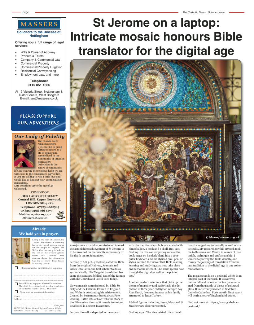 Sept 2020 edition of the Nottingham Catholic News