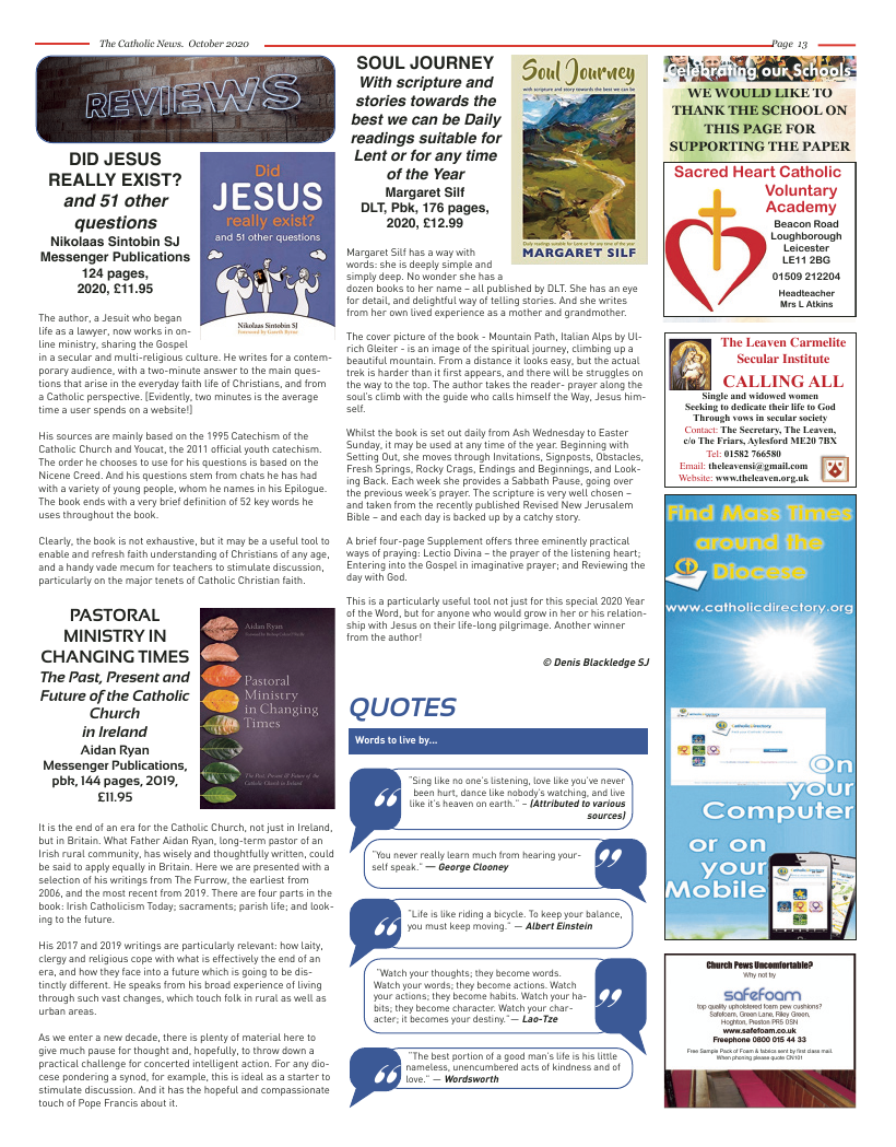 Sept 2020 edition of the Nottingham Catholic News