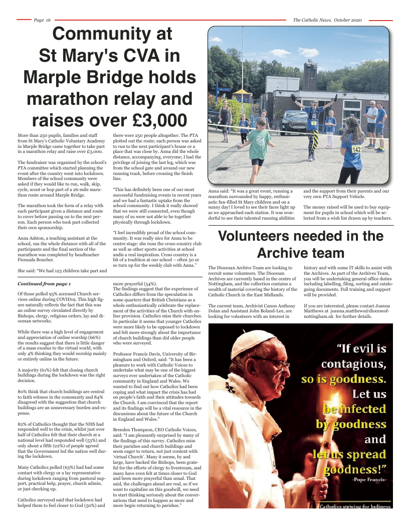 Sept 2020 edition of the Nottingham Catholic News
