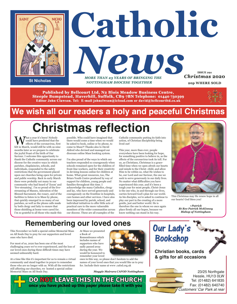 Dec 2020 edition of the Nottingham Catholic News