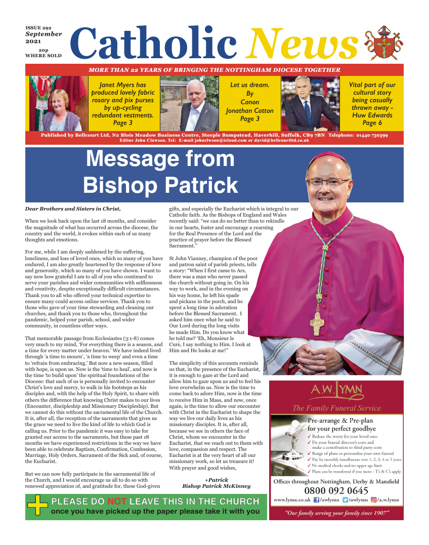 Sept 2021 edition of the Nottingham Catholic News