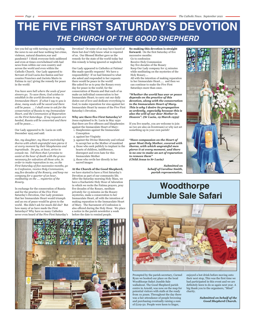 Sept 2021 edition of the Nottingham Catholic News