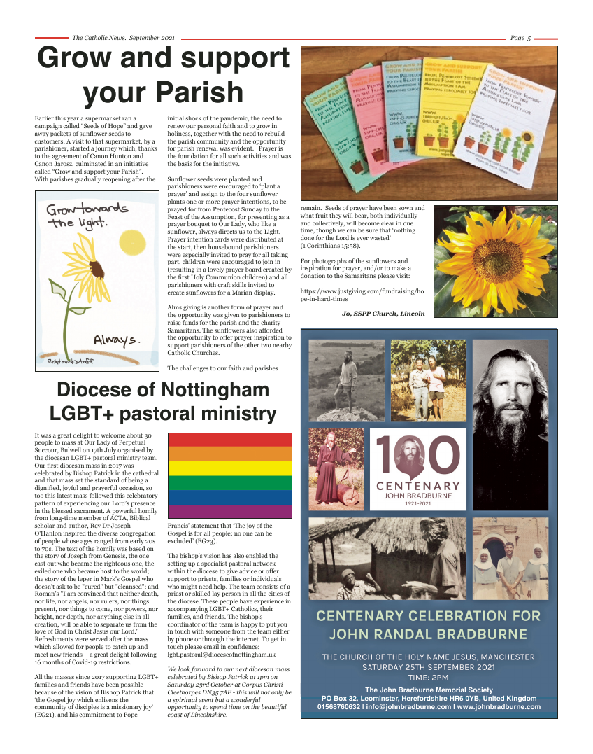 Sept 2021 edition of the Nottingham Catholic News