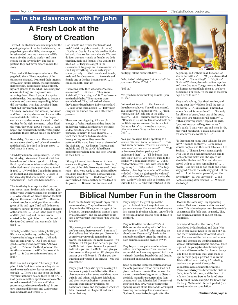 Oct 2021 edition of the Nottingham Catholic News