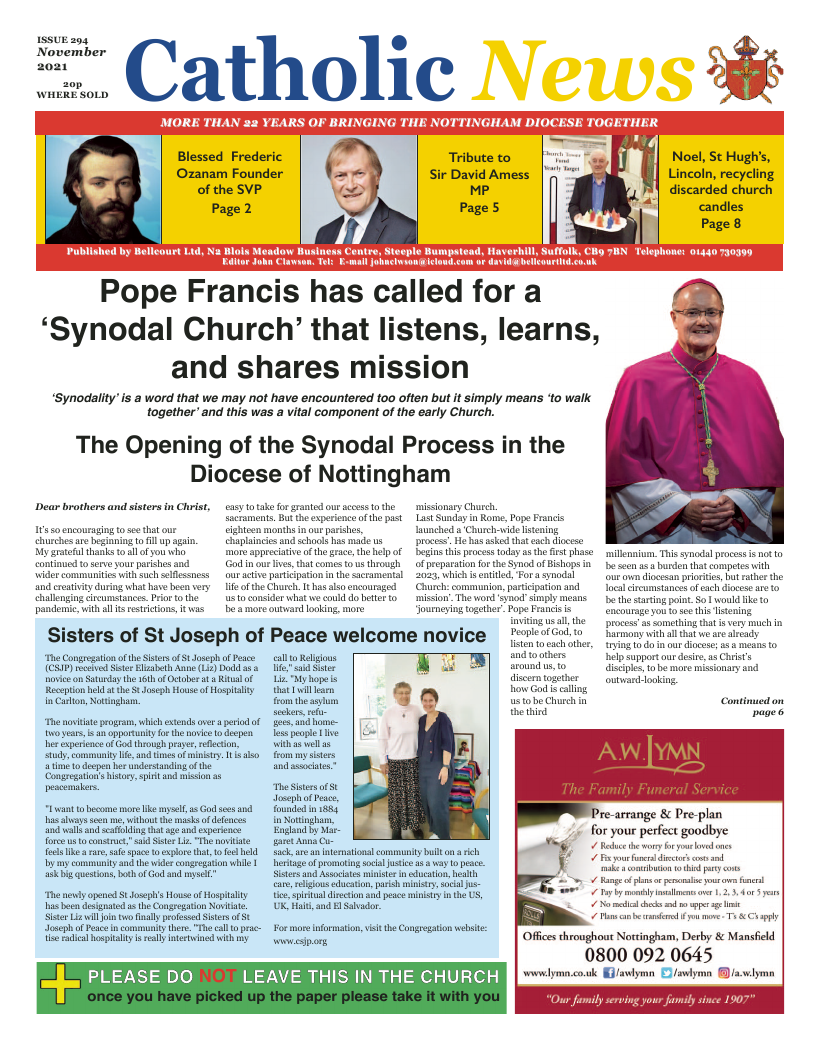 Nov 2021 edition of the Nottingham Catholic News