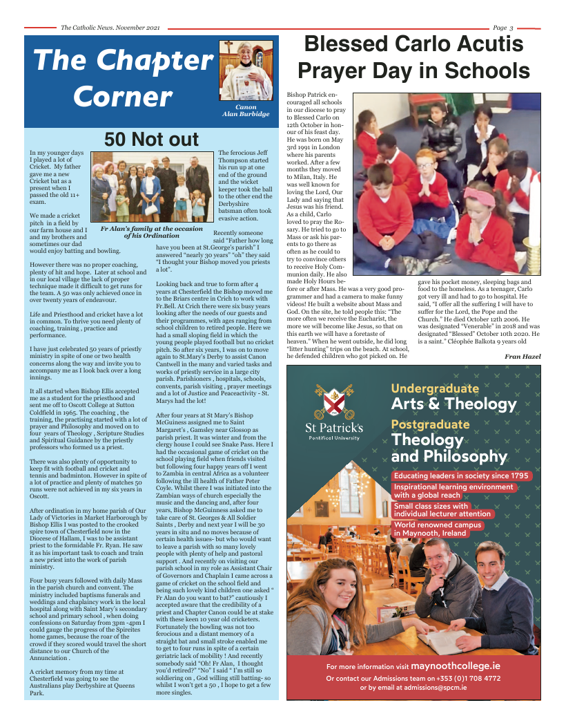 Nov 2021 edition of the Nottingham Catholic News