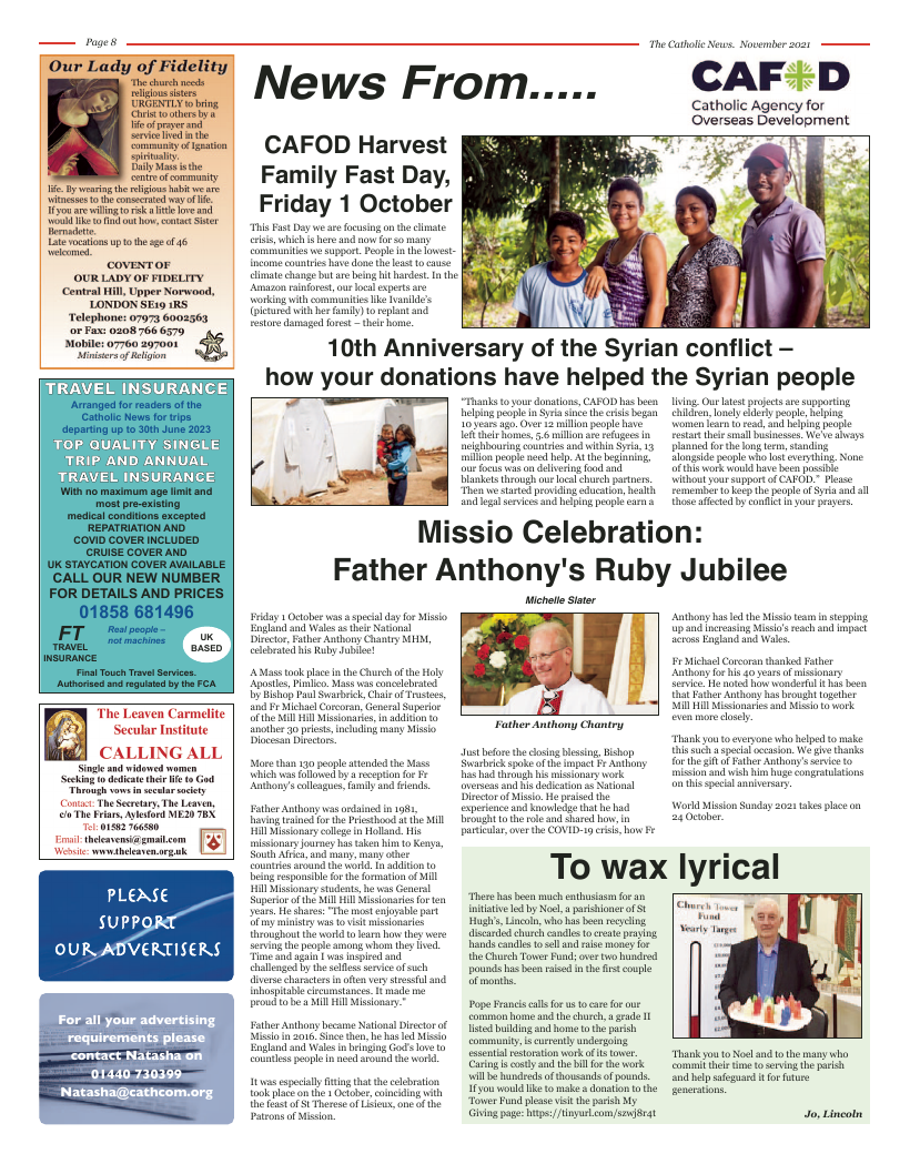 Nov 2021 edition of the Nottingham Catholic News