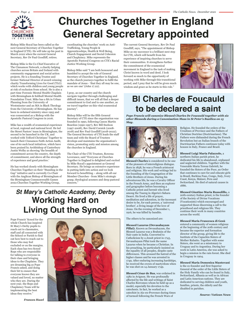 Dec 2021 edition of the Nottingham Catholic News