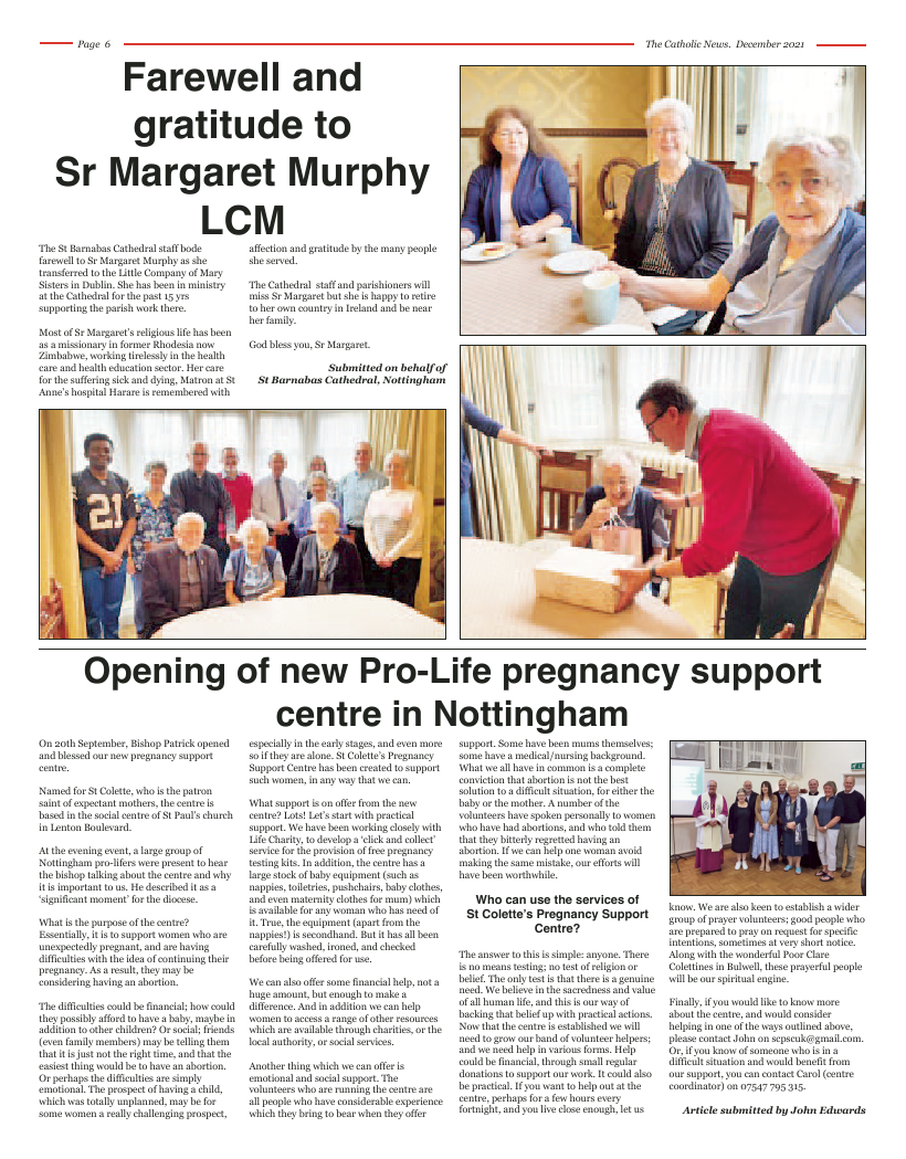 Dec 2021 edition of the Nottingham Catholic News