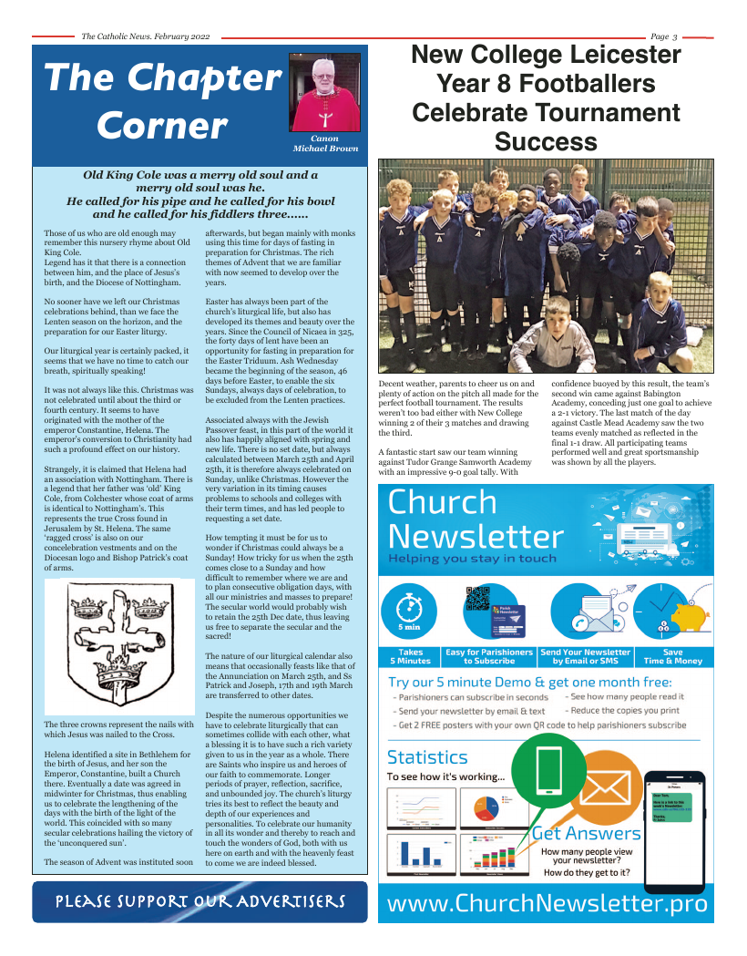 Feb 2022 edition of the Nottingham Catholic News