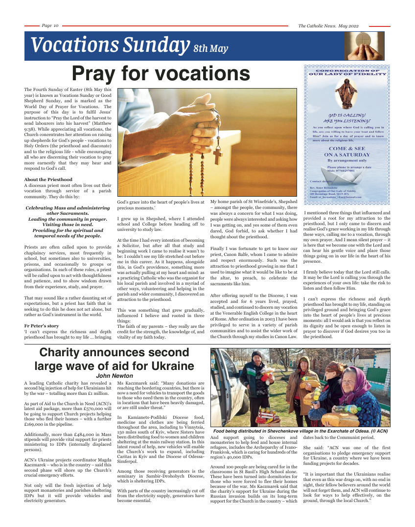 May 2022 edition of the Nottingham Catholic News