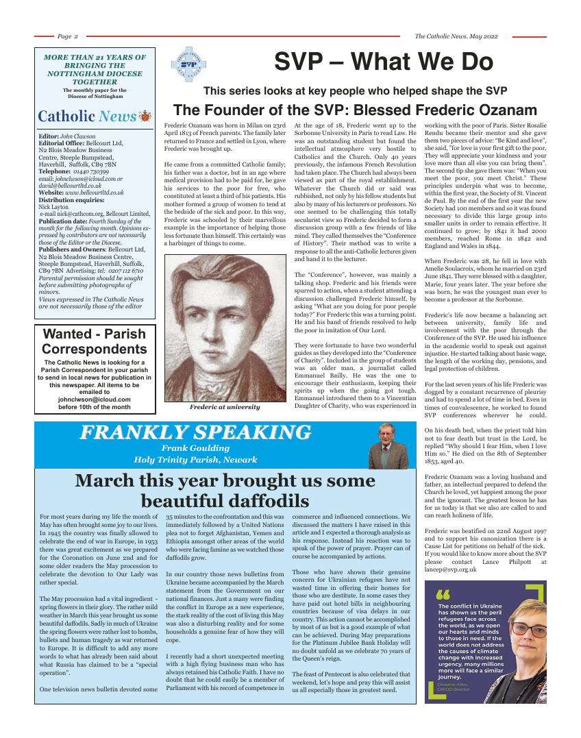 May 2022 edition of the Nottingham Catholic News