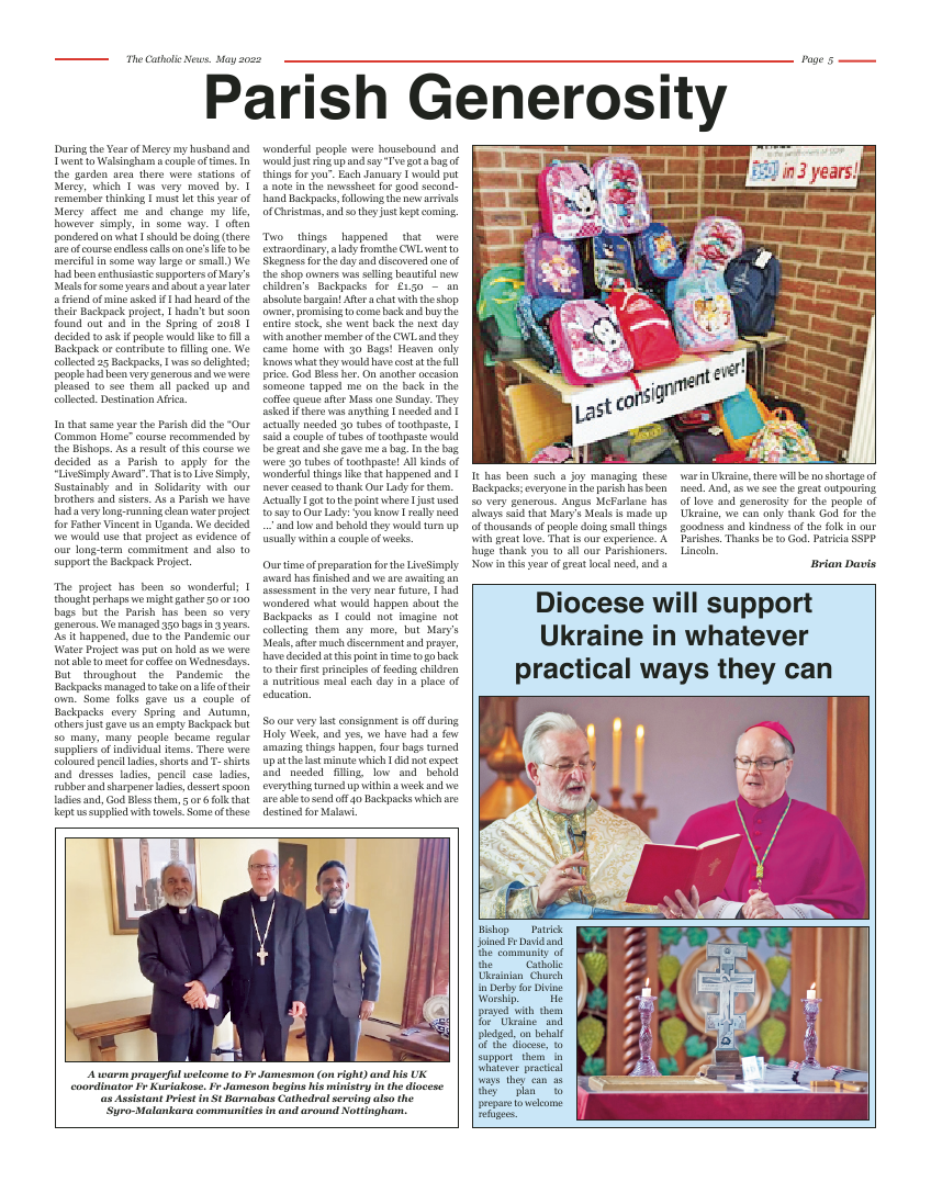 May 2022 edition of the Nottingham Catholic News