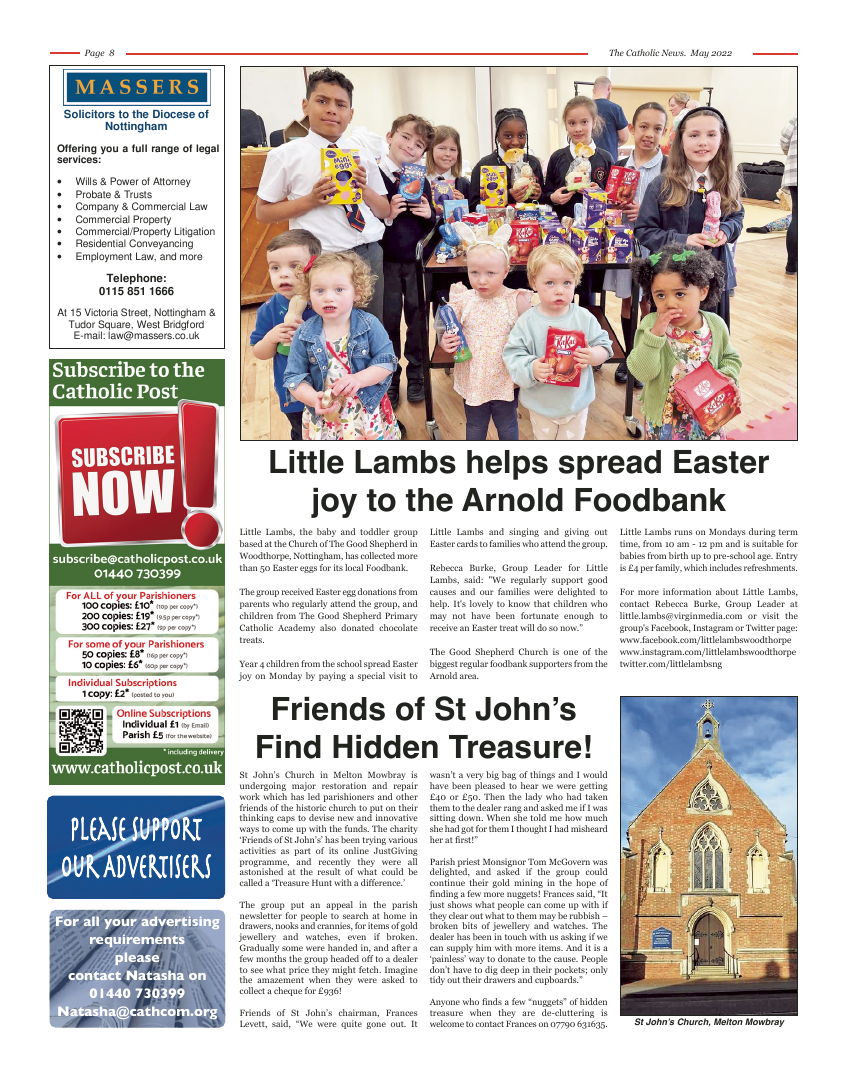 May 2022 edition of the Nottingham Catholic News