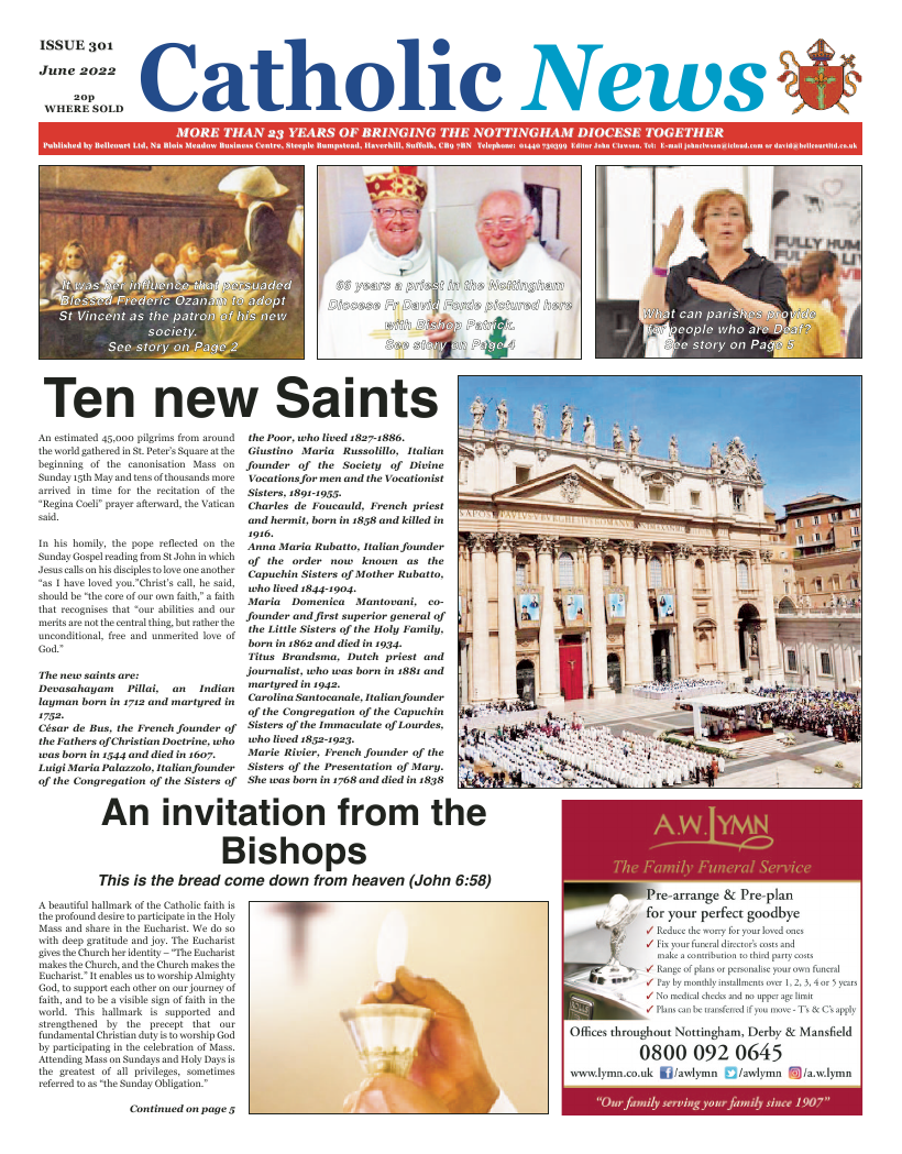 Jun 2022 edition of the Nottingham Catholic News