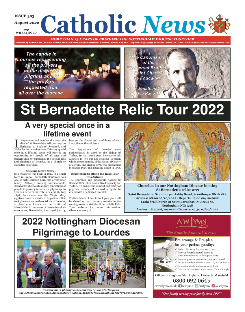 Aug 2022 edition of the Nottingham Catholic News