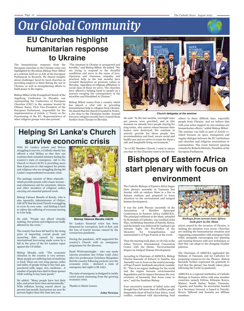 Aug 2022 edition of the Nottingham Catholic News