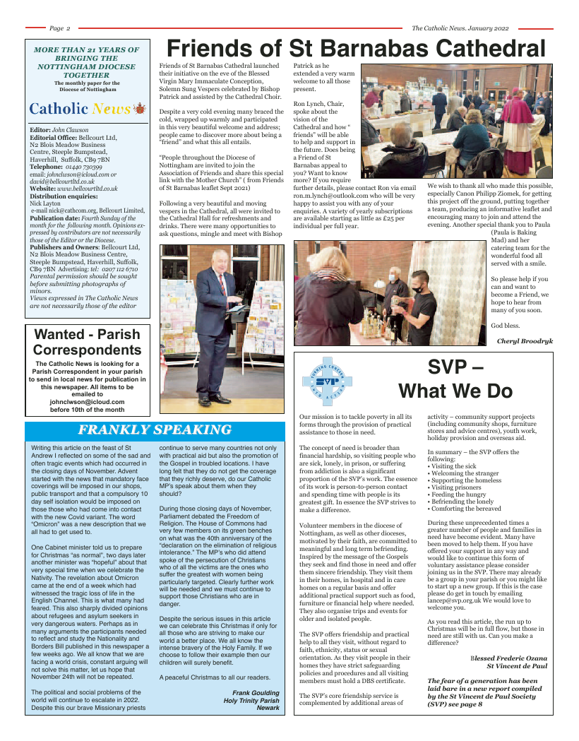 Jan 2022 edition of the Nottingham Catholic News