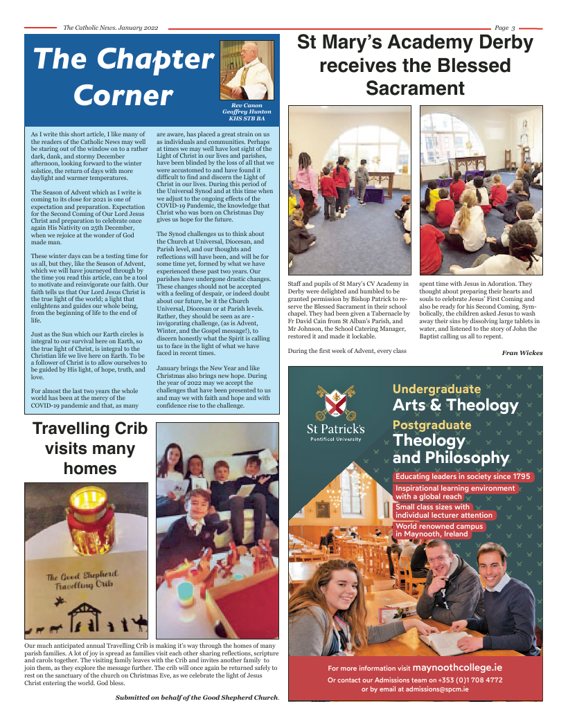 Jan 2022 edition of the Nottingham Catholic News