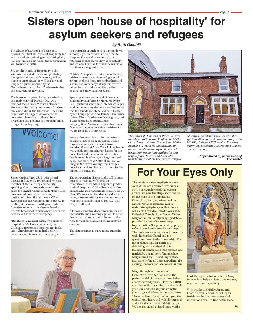 Jan 2022 edition of the Nottingham Catholic News