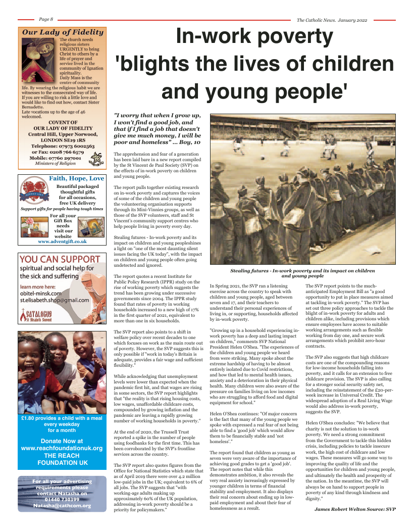 Jan 2022 edition of the Nottingham Catholic News