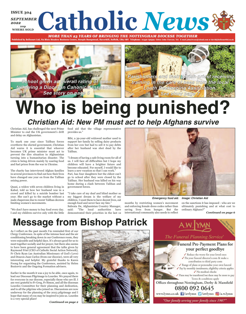 Sept 2022 edition of the Nottingham Catholic News