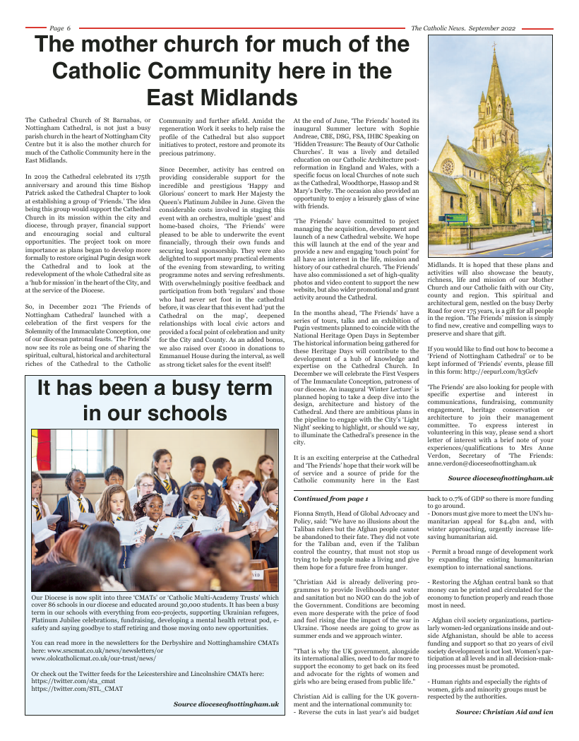 Sept 2022 edition of the Nottingham Catholic News