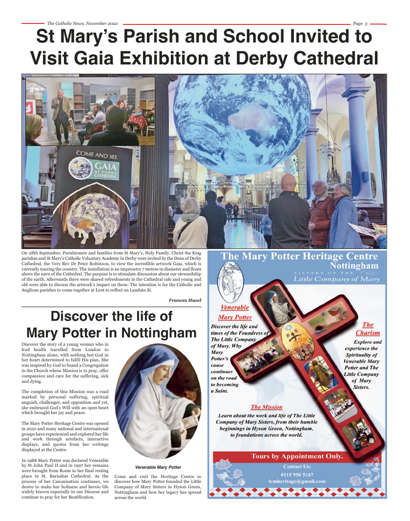 Nov 2022 edition of the Nottingham Catholic News