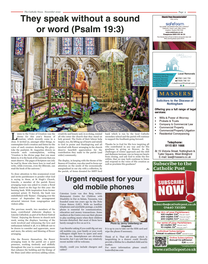 Nov 2022 edition of the Nottingham Catholic News