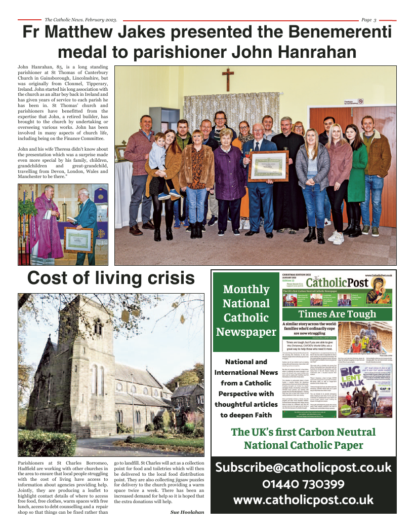 Feb 2023 edition of the Nottingham Catholic News