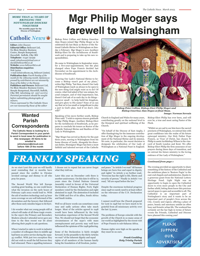 Mar 2023 edition of the Nottingham Catholic News