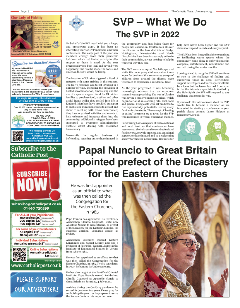 Jan 2023 edition of the Nottingham Catholic News