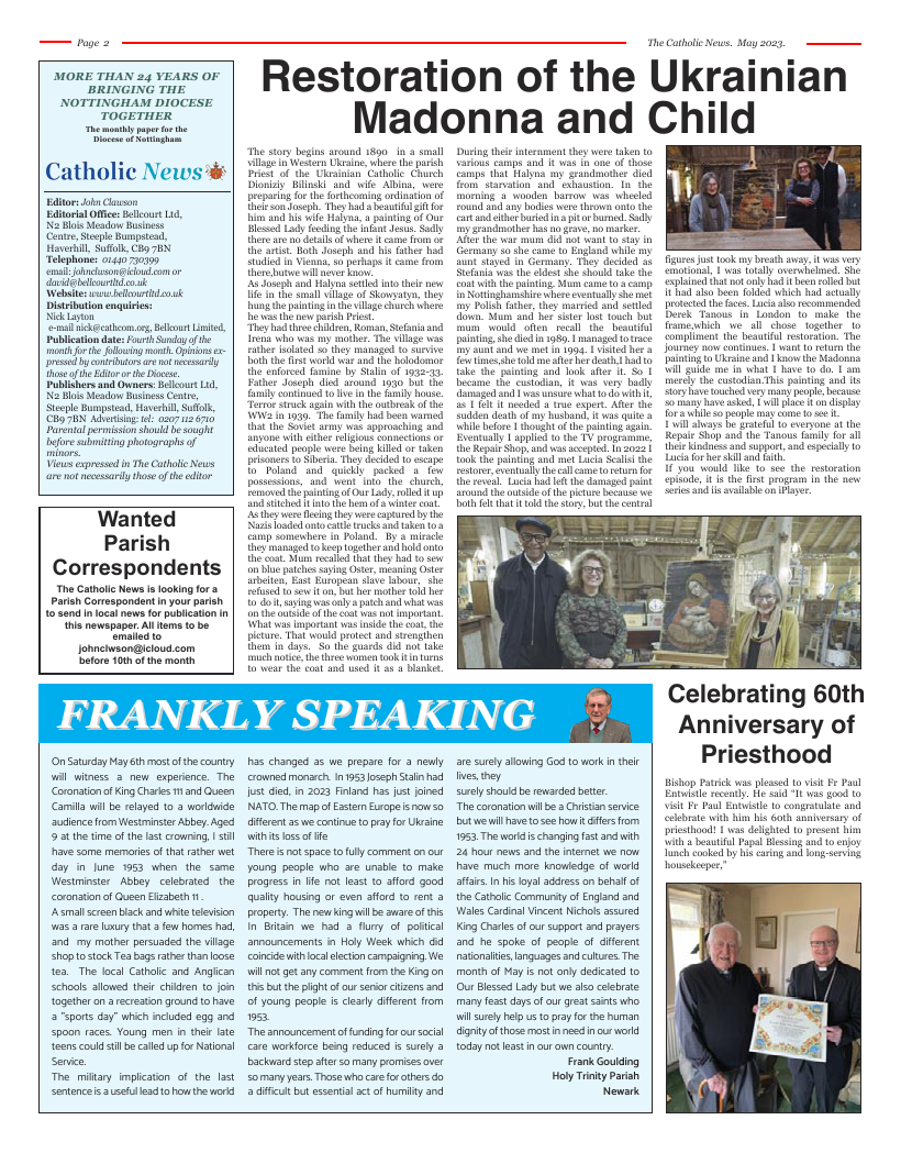 May 2023 edition of the Nottingham Catholic News