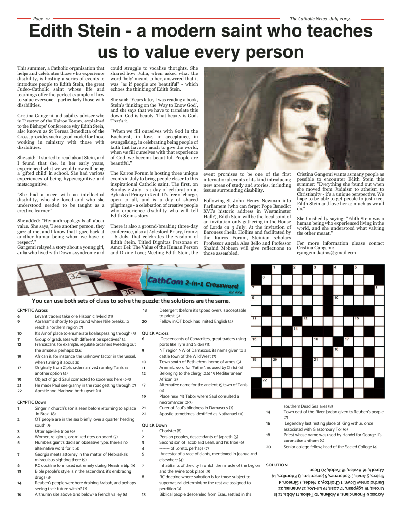 Jul 2023 edition of the Nottingham Catholic News