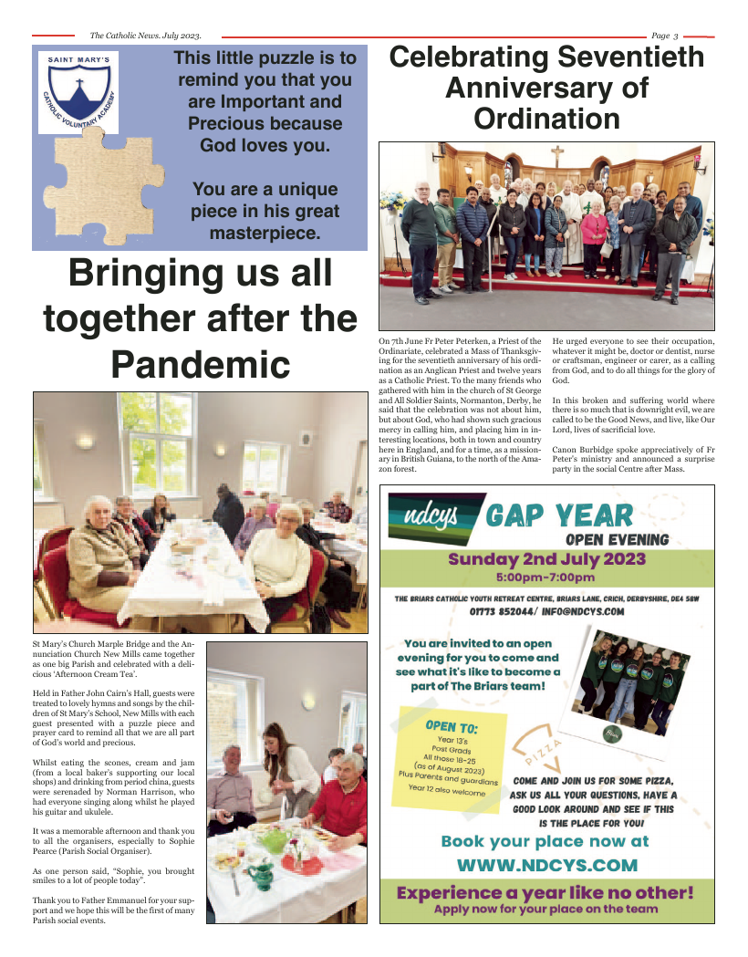 Jul 2023 edition of the Nottingham Catholic News