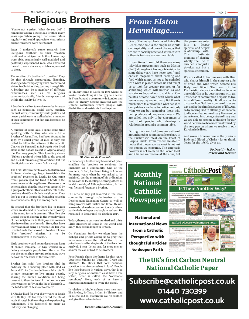 Jul 2023 edition of the Nottingham Catholic News