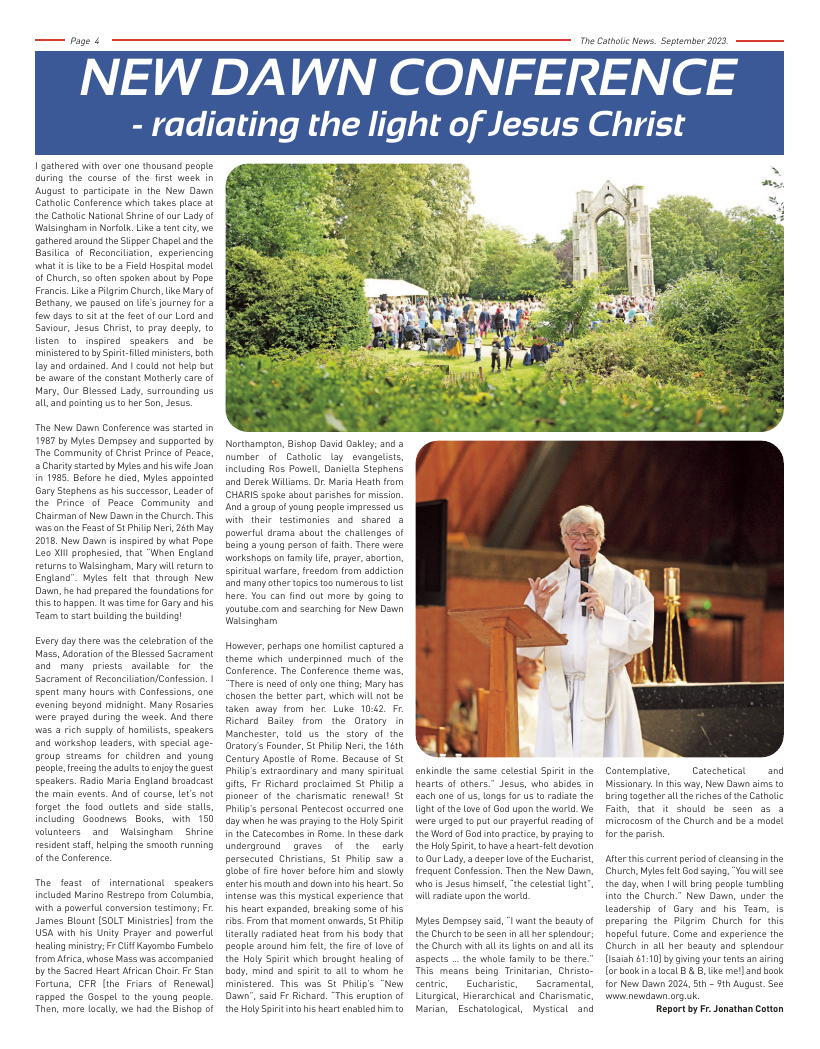 Sept 2023 edition of the Nottingham Catholic News