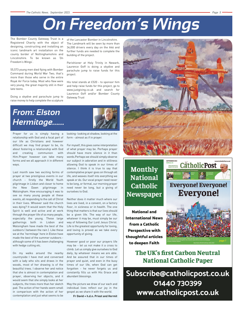 Sept 2023 edition of the Nottingham Catholic News