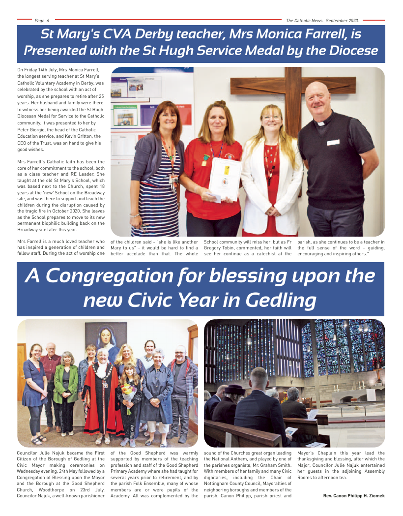 Sept 2023 edition of the Nottingham Catholic News